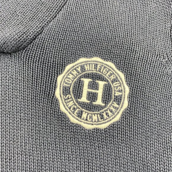 Tommy Hilfiger Sweater Men Small S Navy Blue Knit Shawl Neck Casual Pullover - Picture 2 of 11